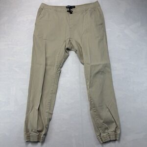 Brooklyn Cloth Jogger Pants Mens XL Khaki Elastic Waist Drawstring